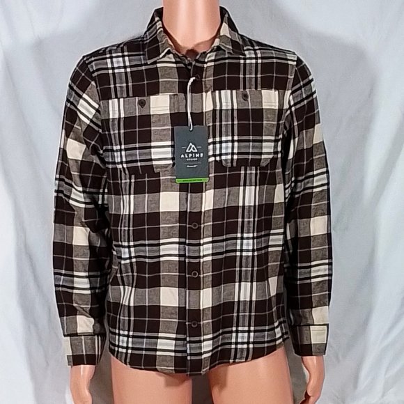 Alpine Design Brushed Flannel Long Sleeve Shirt-Briar Plaid-Size Small-NWT - Picture 1 of 4